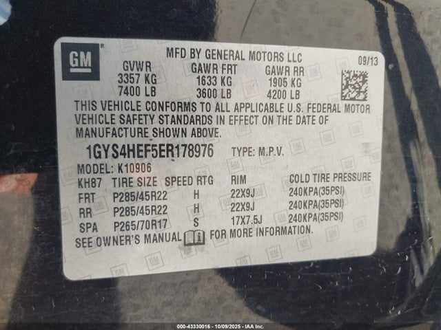 2014 CADILLAC ESCALADE ESV 1GYS4HEF5ER178976 Photo 8