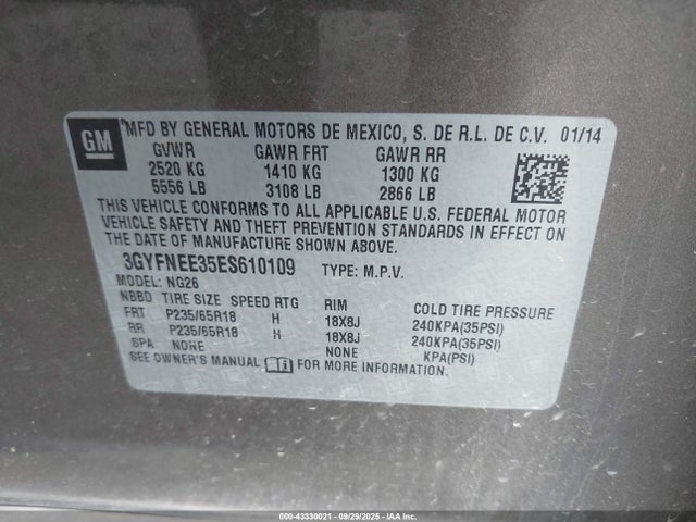 2014 CADILLAC SRX 3GYFNEE35ES610109 Photo 8