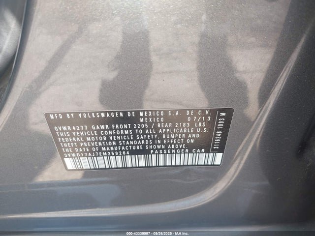 Volkswagen 2014 2014 3VWD17AJ7EM359264 Image 9