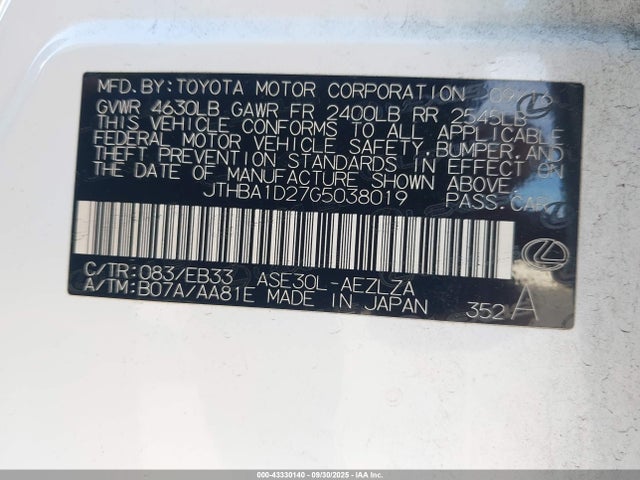 Lexus 8ar-fts 2016 JTHBA1D27G5038019 Image 9
