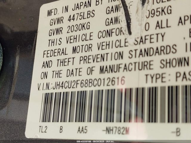 2011 ACURA TSX JH4CU2F68BC012616 Photo 8