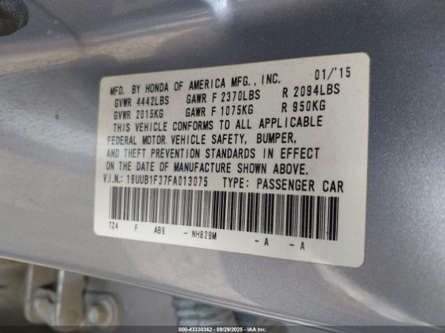 2015 ACURA TLX 19UUB1F37FA013075 Photo 8