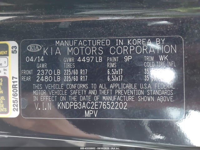 KIA dohc gdi theta ii 2014 KNDPB3AC2E7652202 Image 9