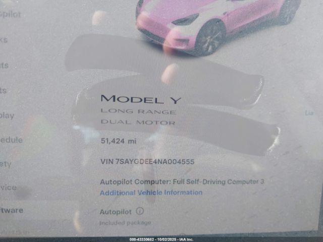 2022 TESLA MODEL Y 7SAYGDEE4NA004555 Photo 6