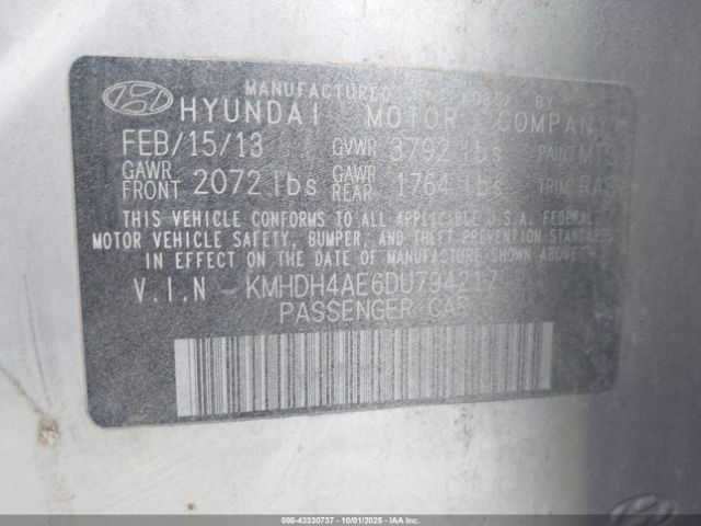2013 HYUNDAI ELANTRA KMHDH4AE6DU794217 Photo 8