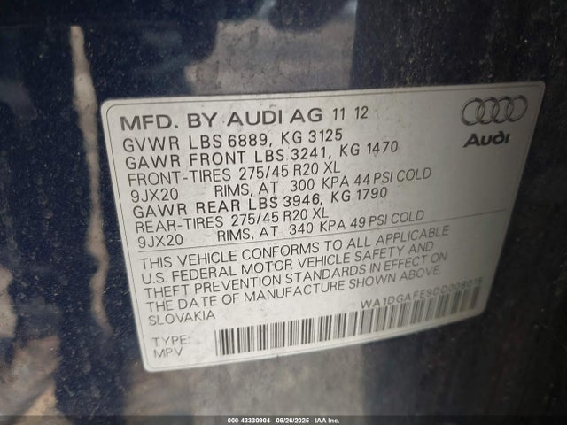 2013 AUDI Q7 WA1DGAFE9DD008015 Photo 8