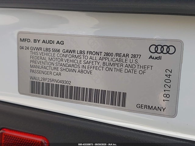 2024 AUDI A6 WAUL2BF25RN049302 Photo 8