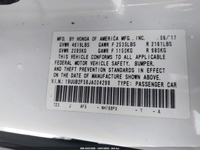 Продажа на аукционе авто 2018 Acura Tlx Tech Pkg, vin: 19UUB2F56JA004299, номер лота: 43331026
