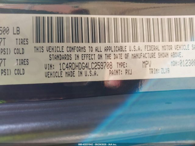 2020 DODGE DURANGO 1C4RDHDG4LC259708 Photo 8