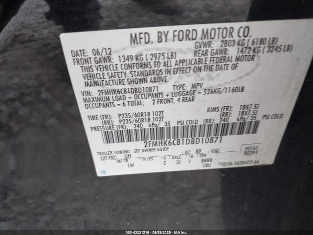 2013 FORD FLEX 2FMHK6C81DBD10871 Photo 8