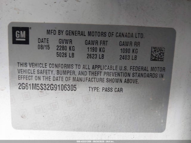 2016 CADILLAC XTS 2G61M5S32G9106305 Photo 8