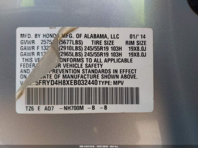 2014 ACURA MDX 5FRYD4H8XEB032440 Photo 8