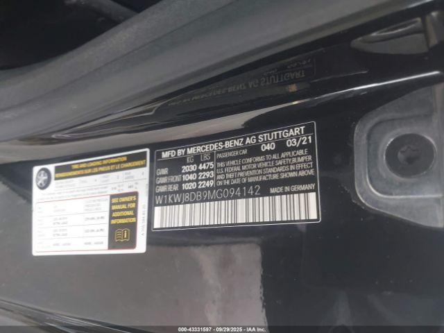 2021 MERCEDES-BENZ C 300 W1KWJ8DB9MG094142 Photo 8