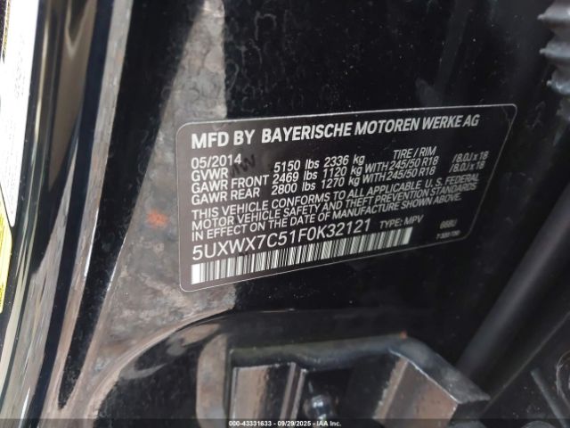 2015 BMW X3 5UXWX7C51F0K32121 Photo 8
