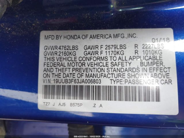 2018 ACURA TLX 19UUB3F63JA006803 Photo 8