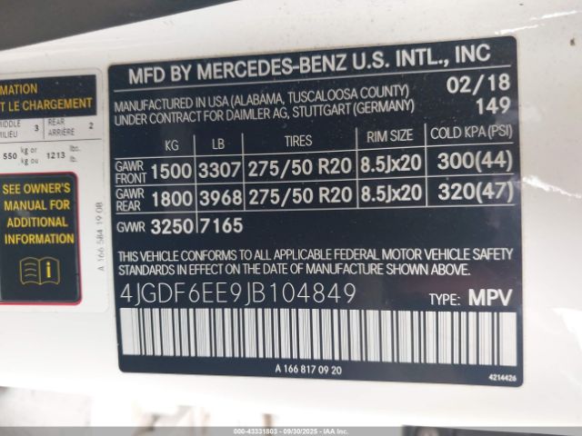 2018 MERCEDES-BENZ GLS 450 4JGDF6EE9JB104849 Photo 8