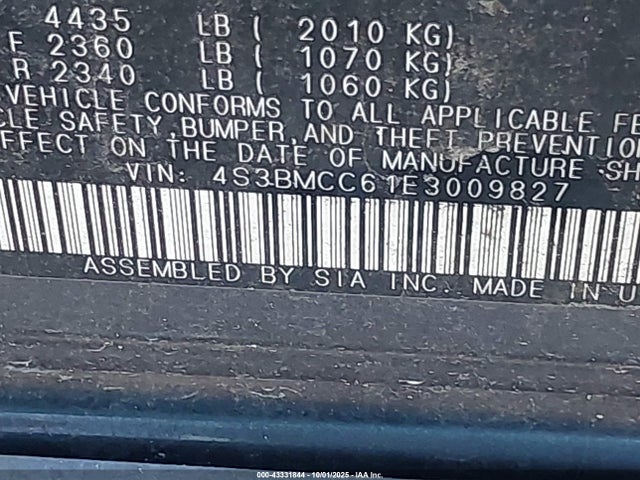 Subaru Legacy 2.5i Premium 2014 4S3BMCC61E3009827 Image 9