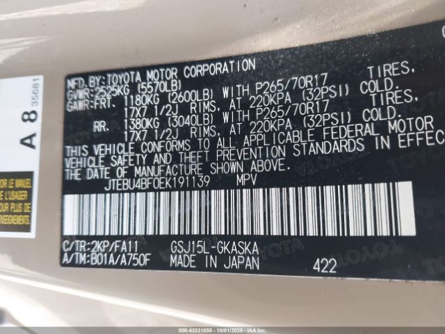 2014 TOYOTA FJ CRUISER JTEBU4BF0EK191139 Photo 8