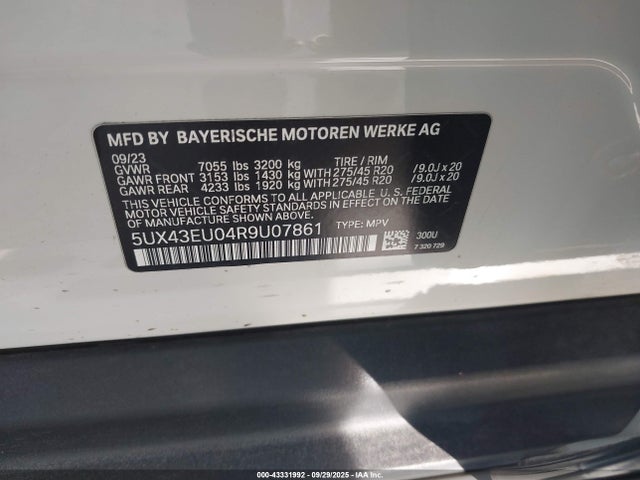 5UX43EU04R9U07861 BMW 2024