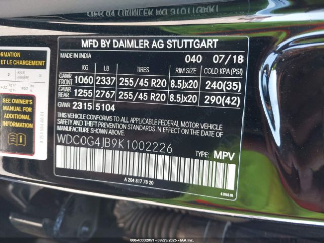 2019 MERCEDES-BENZ GLC 300 WDC0G4JB9K1002226 Photo 8