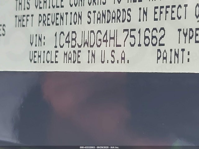 1C4BJWDG4HL751662 Jeep Wrangler