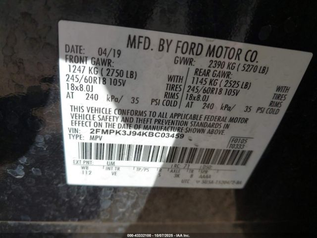 2019 FORD EDGE 2FMPK3J94KBC03459 Photo 8