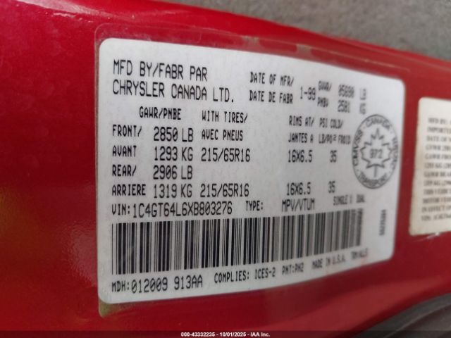 1999 CHRYSLER TOWN & COUNTRY 1C4GT64L6XB803276 Photo 8