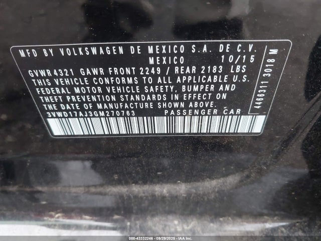 3VWD17AJ3GM270763 Volkswagen 1.8t