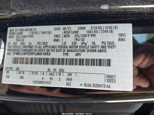 2023 FORD ESCAPE 1FMCU9PZ0PUB01953 Photo 8