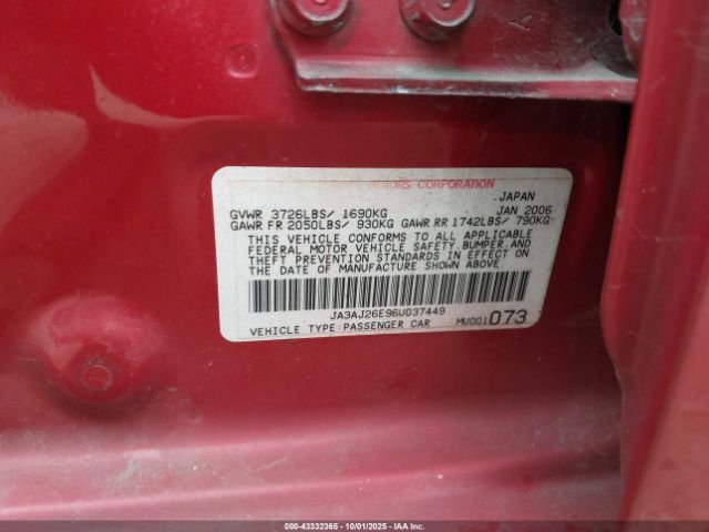 2006 MITSUBISHI LANCER JA3AJ26E96U037449 Photo 8
