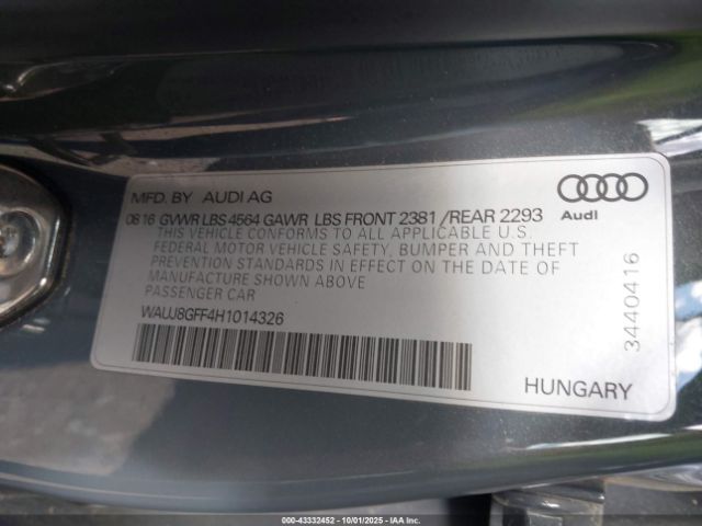 2017 AUDI A3 WAUJ8GFF4H1014326 Photo 8