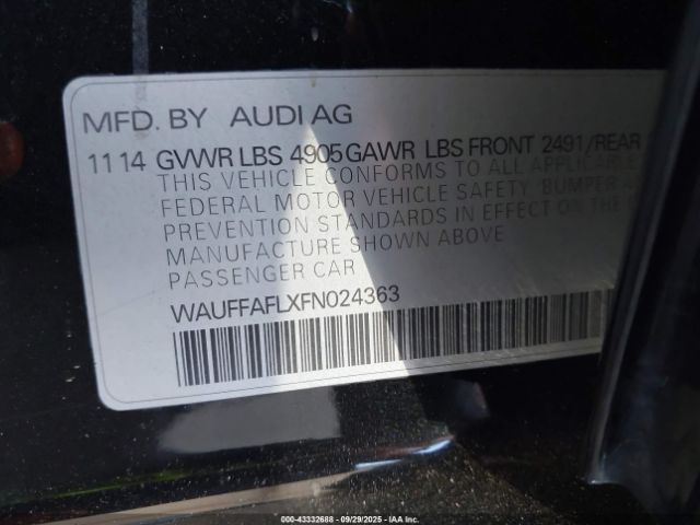 2015 AUDI A4 WAUFFAFLXFN024363 Photo 8