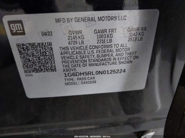 2022 CADILLAC CT4-V 1G6DH5RL0N0125224 Photo 8