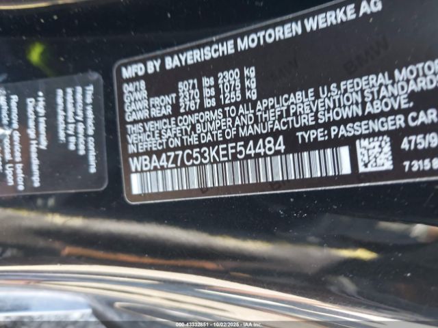 2019 BMW 440I WBA4Z7C53KEF54484 Photo 8