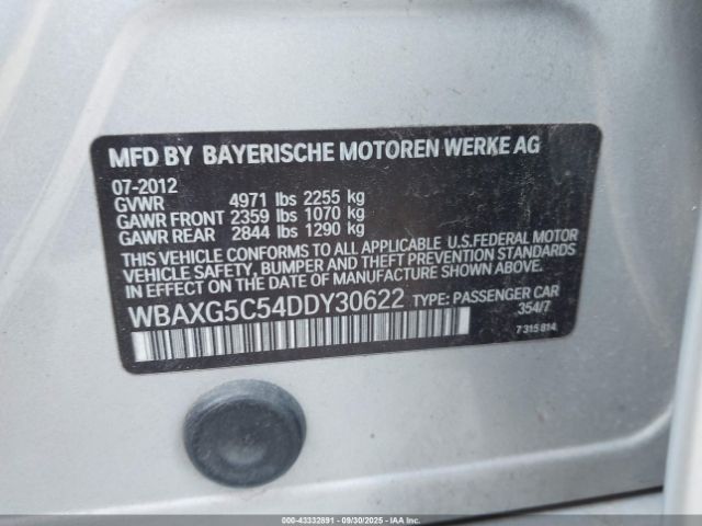 2013 BMW 528I WBAXG5C54DDY30622 Photo 8