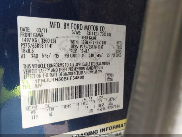 2011 FORD EXPEDITION 1FMJU1H50BEF34888 Photo 8