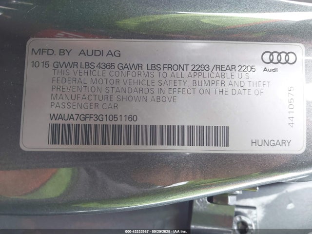2016 AUDI A3 WAUA7GFF3G1051160 Photo 8