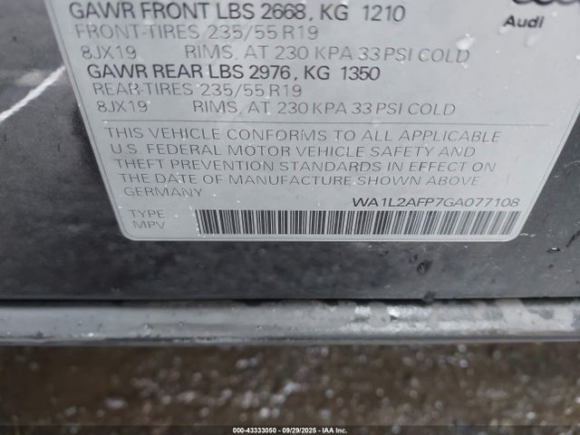 2016 AUDI Q5 WA1L2AFP7GA077108 Photo 8