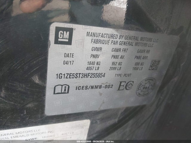 1G1ZE5ST3HF255854 Chevrolet lfv - di: direct injection, vvt: variable valve timing, gen 1