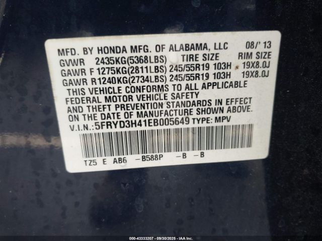 2014 ACURA MDX 5FRYD3H41EB005649 Photo 8