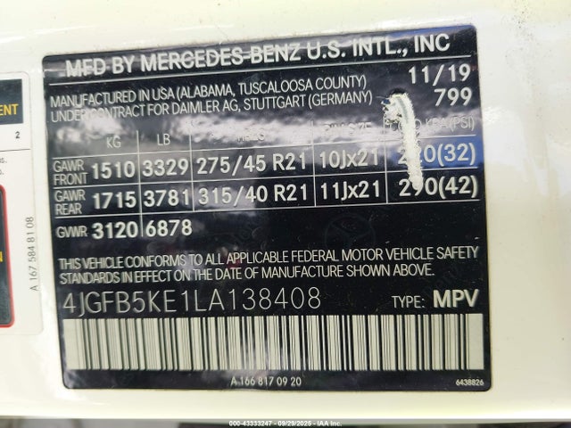 Mercedes-Benz m256 2020 4JGFB5KE1LA138408 Image 9