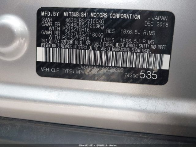 2019 MITSUBISHI ECLIPSE CROSS JA4AT3AA1KZ029200 Photo 8