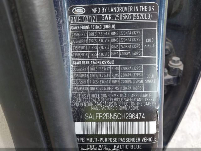 2012 LAND ROVER LR2 SALFR2BN5CH296474 Photo 8
