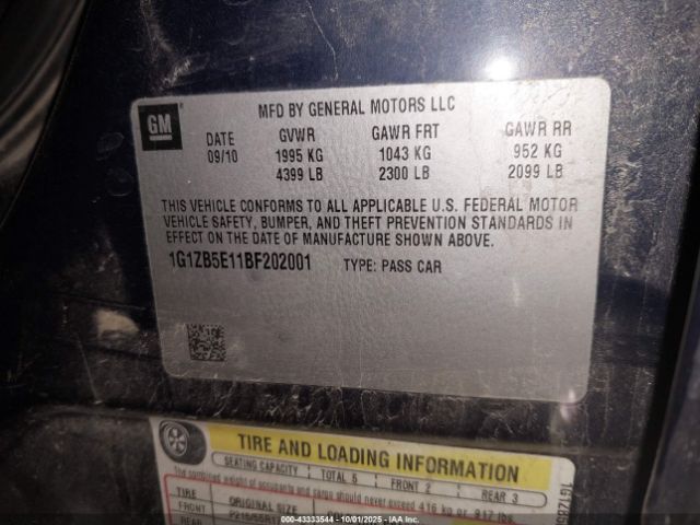 2011 CHEVROLET MALIBU 1G1ZB5E11BF202001 Photo 8