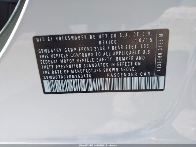 3VWD67AJ1GM253476 Volkswagen 1.4t
