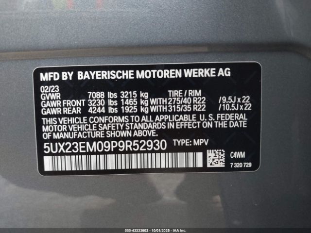 2023 BMW X7 5UX23EM09P9R52930 Photo 8