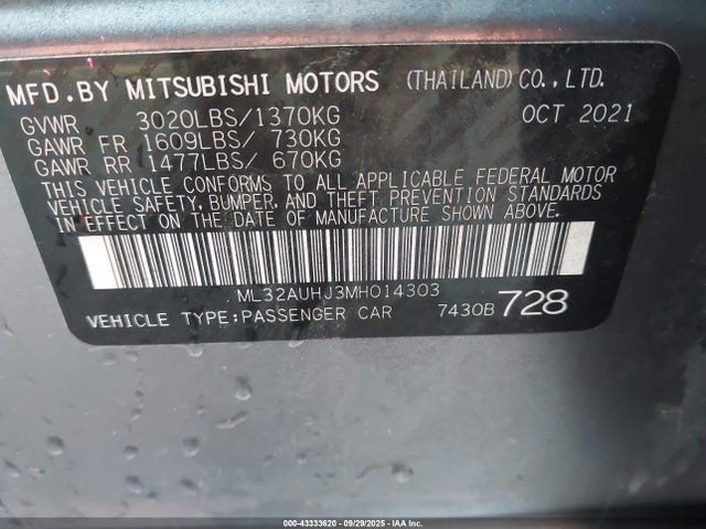 Mitsubishi mivec 2021 ML32AUHJ3MH014303 Image 9