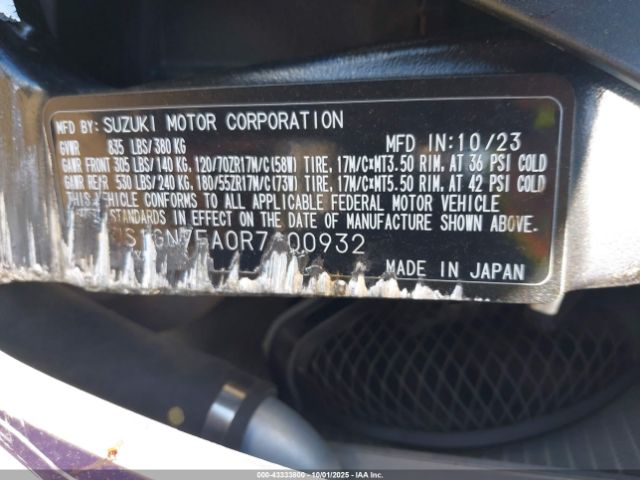 2024 SUZUKI GSX-R600 JS1GN7FA0R7100932 Photo 9