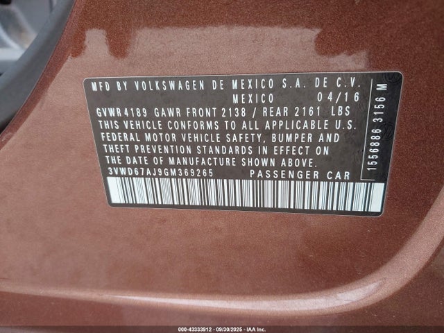 3VWD67AJ9GM369265 Volkswagen 1.4t