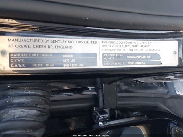 2010 BENTLEY CONTINENTAL GT SCBCP7ZAXAC066426 Photo 8